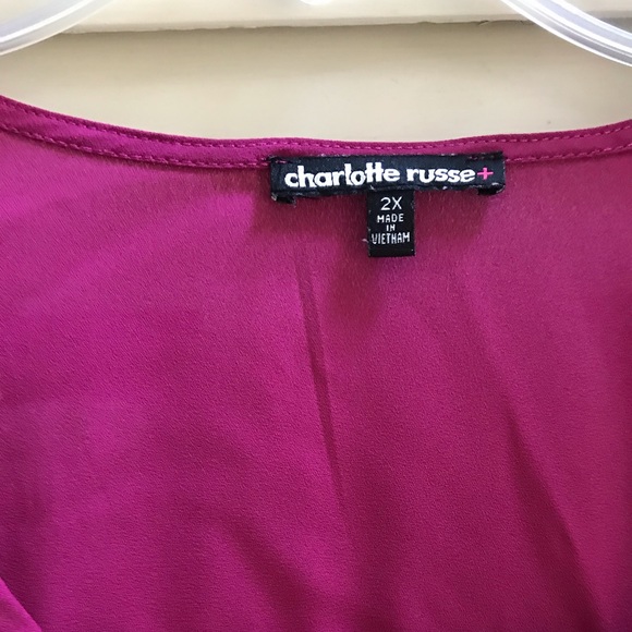Charlotte Russe criss cross shirt. Worn once.Pink - Picture 2 of 3
